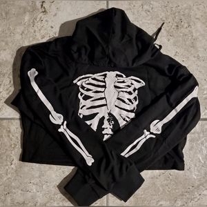 Cropped Skeleton Hoodie